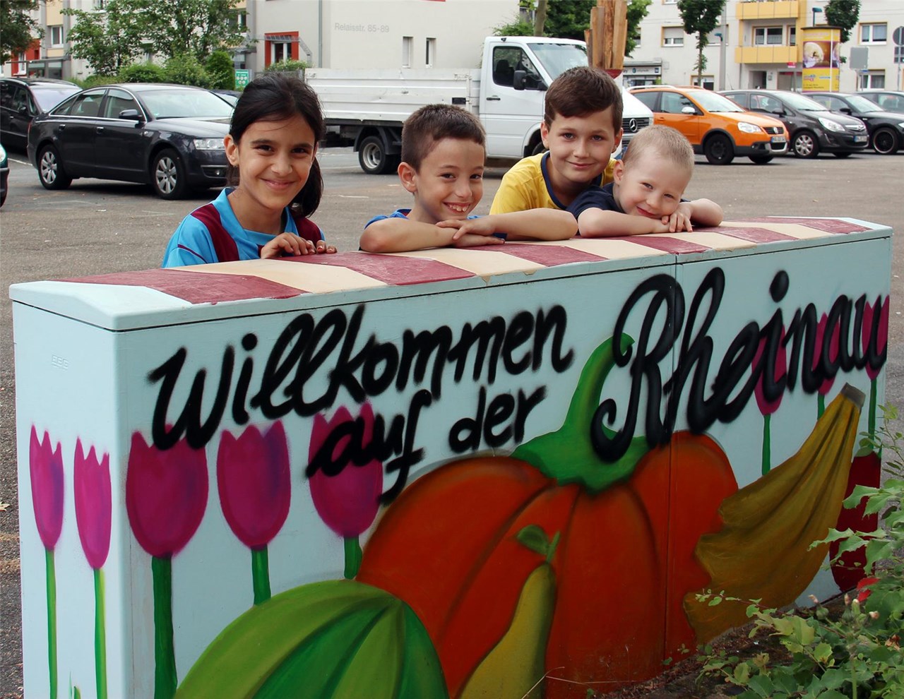 Die Bemalung des Stromkastens war eine Kinderaktion des Rheinauer Quartierbüros.